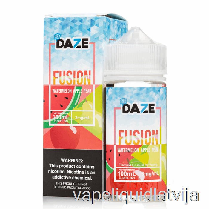 Ledus Arbūzs ābolu Bumbieris - 7 Daze Fusion - 100ml 0mg Vape šķidrums